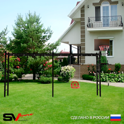 Уличная шведская стенка Sv Sport рукоход х 2 У53900К (Турник/Брусья/Со спинкой/Щит баскет)