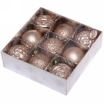 Набор шаров «Diamond shine» 6 см (9 предметов), шампань