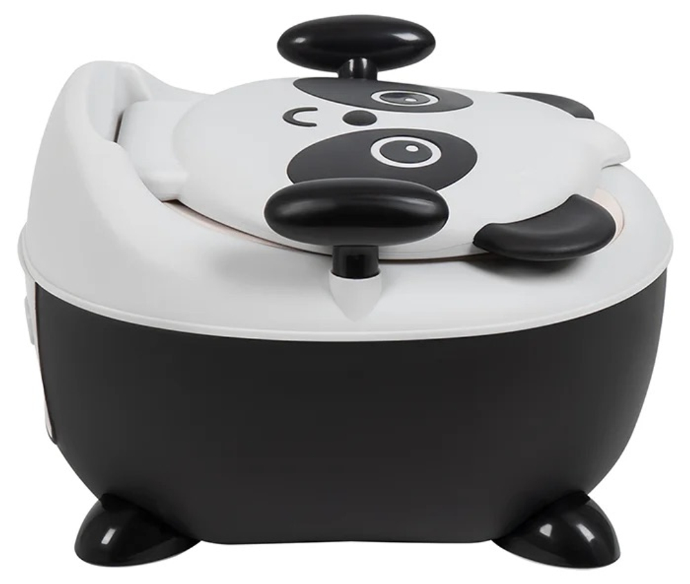 Горшок детский со спинкой и крышкой Farfello A3 черно-белый