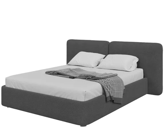 Кровать с подъемным механизмом Hub Soft 160 см (серый, букле)