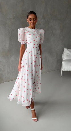 Платье Sabrina flower red