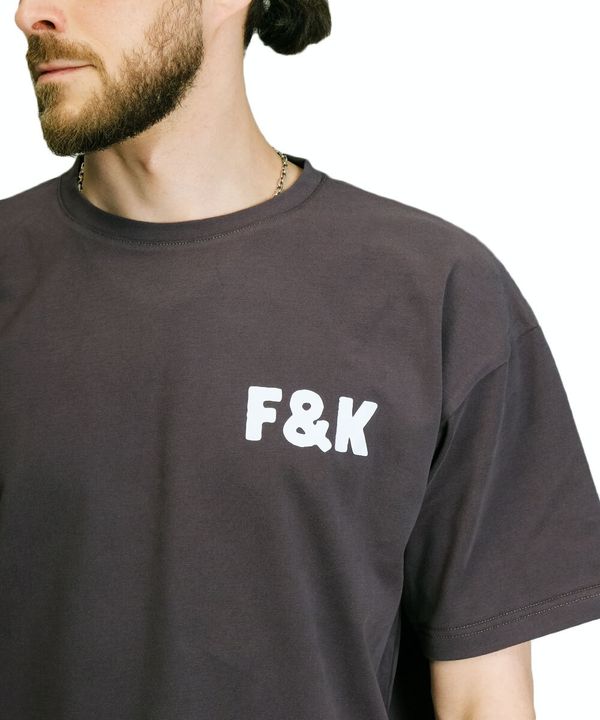 Футболка оверсайз F&K темно-серая - фото 3