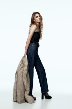 ZARA КРОП-ТОП СО СКЛАДКАМИ, ЧЕРНЫЙ