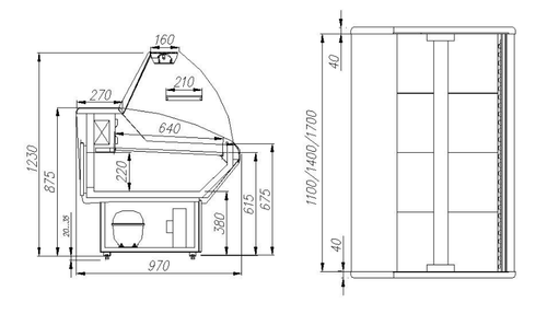 Холодильная витрина CARBOMA ВХС-1,8 PALM (G95 SM 1,8-1)