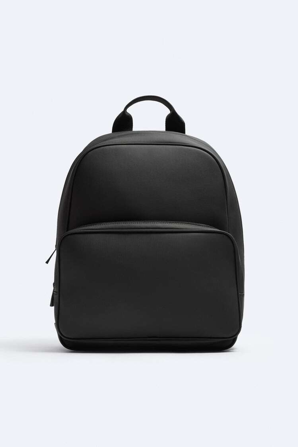 ZARA ОДНОТОННЫЙ РЮКЗАК ИЗ РЕЛЬЕФНОЙ ТКАНИ, ЧЕРНЫЙ