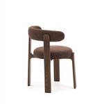 Granite Стул на 4 ножках из коричневого шенилла и массива ясеня в отделке орех