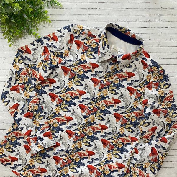 КАРПЫ КОИ, на белом, 100% хлопок 5