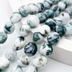 Моховый агат бусины (моховой), фриформ, размер около 9-10 мм, цена за 10 шт (1/4 нити)