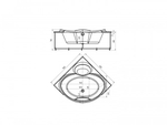 Ванна акриловая угловая ЭПСИЛОН 150х150 AQUATEK (с каркасом и фронтальной панелью)