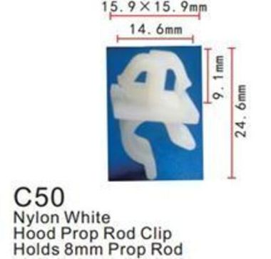 Клипса для крепления внутренней обшивки а/м Тойота пластиковая (100шт/уп.) Forsage клипса C0050(Toyota)