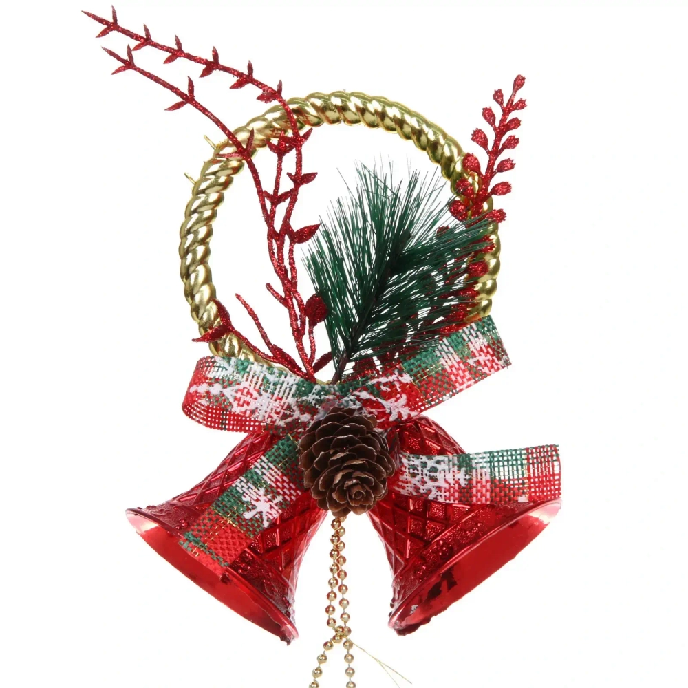 Украшение новогоднее «Звенящие колокольчики» 32*11 см, Красный