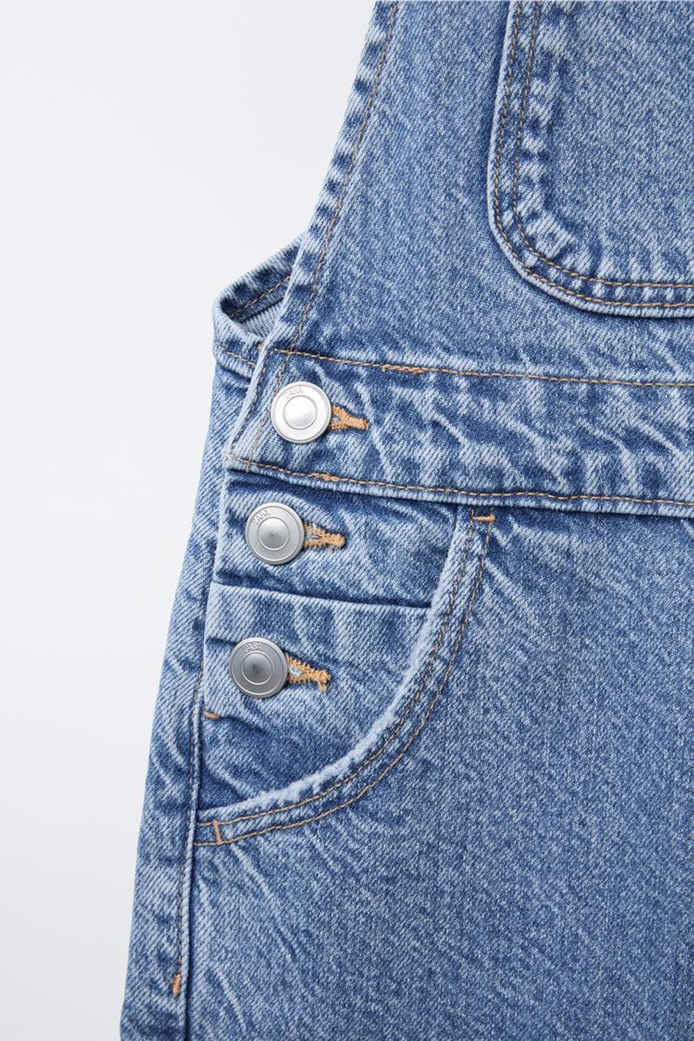 ZARA ДЛИННЫЙ ДЖИНСОВЫЙ КОМБИНЕЗОН, СИНИЙ