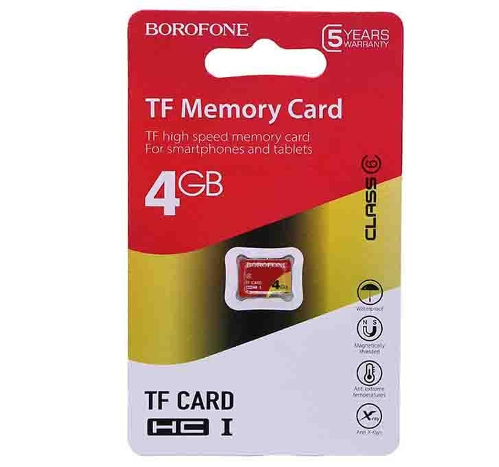 Micro SDHC карта памяти BOROFONE 4ГБ Class 10