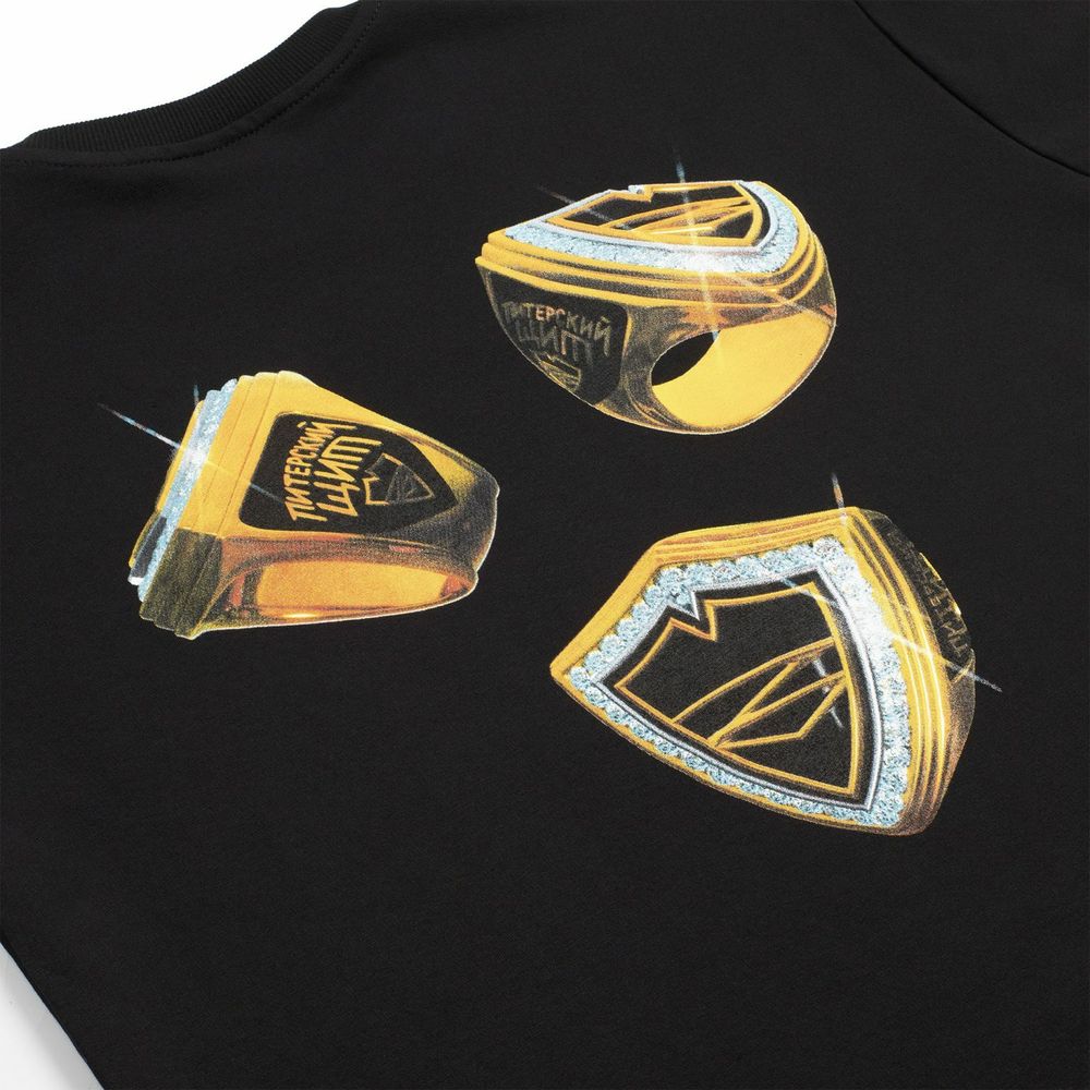 Футболка Питерский щит Кольца черная