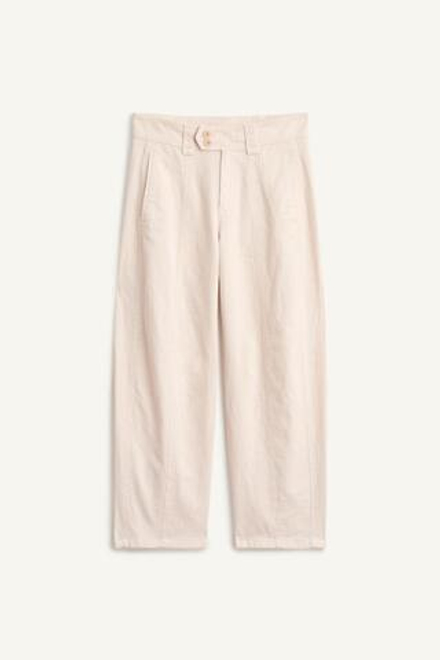 ZARA БРЮКИ ИЗ СМЕСОВОГО ХЛОПКА, ЦВЕТ СЛИВОЧНОГО МАСЛА