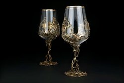 Набор бокалов для вина "Цветок" 2 шт. в подарочном футляре