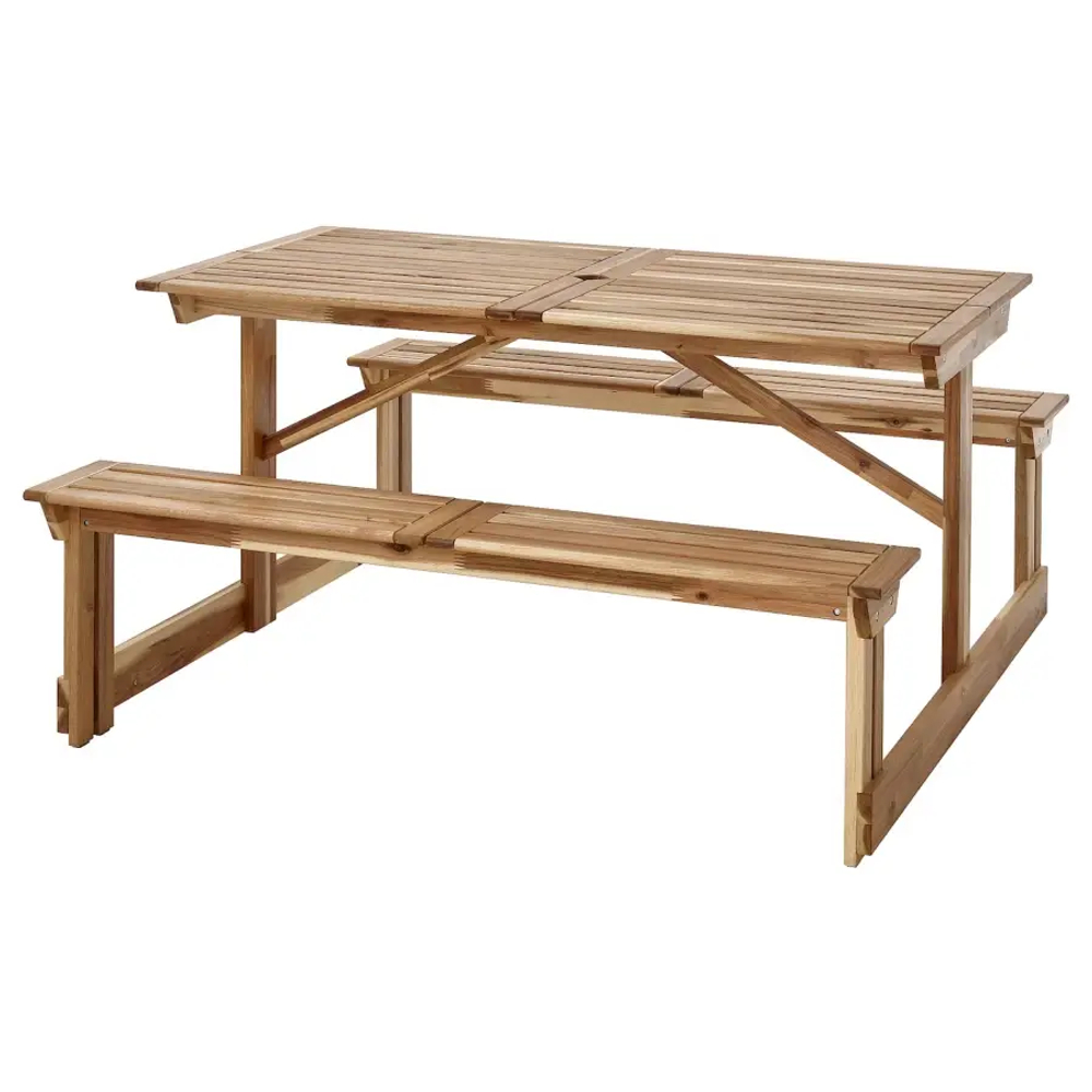 Стол для пикника - IKEA LERHOLMEN/ЛЕРХОЛЬМЕН ИКЕА, 76х150х147 см, коричневый
