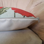 Декоративный гобеленовый чехол для интерьерной подушки Маки Красные и Белые 47*47