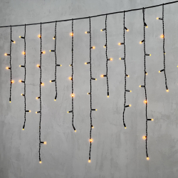 Светодиодная бахрома с колпачком 3,2*0,9 м., 168 желтых LED ламп, каучуковый черный провод, LTC (LL168-1-2Y)