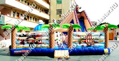 Коммерческий надувной батут "Акула и пираты"