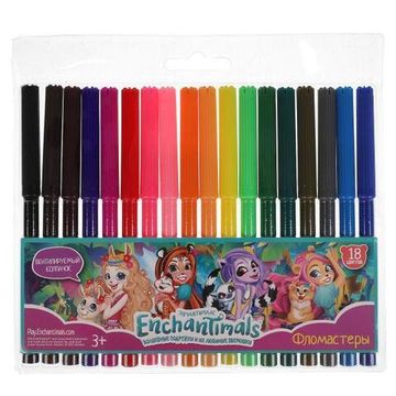 Фломастеры ЭНЧЕНТИМАЛС 18цв, круглые Умка