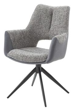 Стул ДАВЕН (DAVEN) 360 град, цвет СЕРЫЙ RIELY-450 / G1038-04 , ткань /ТЕМНО-СЕРЫЙ каркас