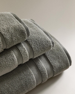 Zara Home - Очень мягкое двойное бордюрное банное полотенце, серый, 90х150 см
