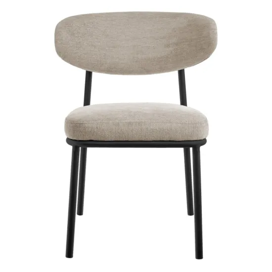 Стул Lucas 2 латте шенилл с чёрными ножками