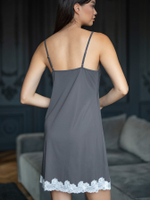 Женская сорочка на тонких бретелях (Размер: M) (Цвет: серый)