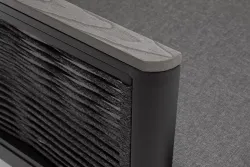 "Сан Ремо" диван 2-местный плетеный из роупа, каркас алюминий темно-серый, роуп серый, ткань серая