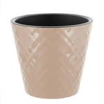 Горшок для цветов InGreen Manhattan D230мм, 5 л c дренажной вставкой, молочный шоколад