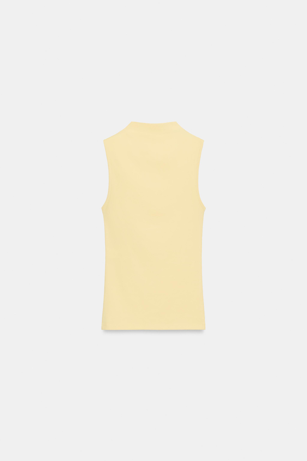 ZARA ТОП БЕЗ РУКАВОВ, СВЕТЛО-ЖЕЛТЫЙ