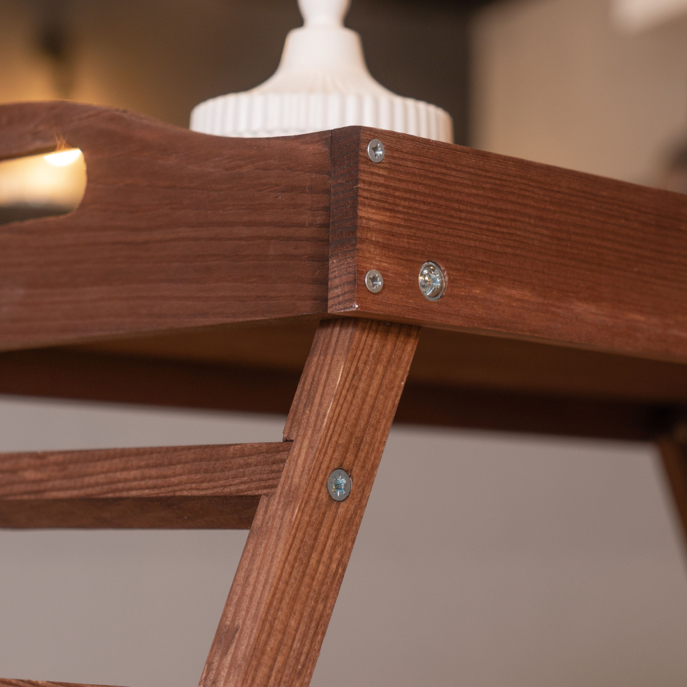 Столик для завтрака в постель, 52х31х24, Lazy Sunday, для ноутбука, поднос, деревянный, для кухни, браун / бейц, Dipriz