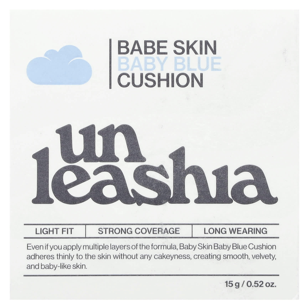 Unleashia, Babe Skin, Baby Blue Cushion, SPF40 / PA ++, 18N чистый, 15 г (0,52 унции)