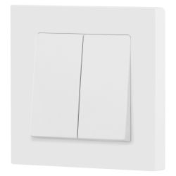 Выключатель Intro Accent 6-104-01М двойной, 10А-250В, IP20, СУ, AL/CU, белый матовый | Intro