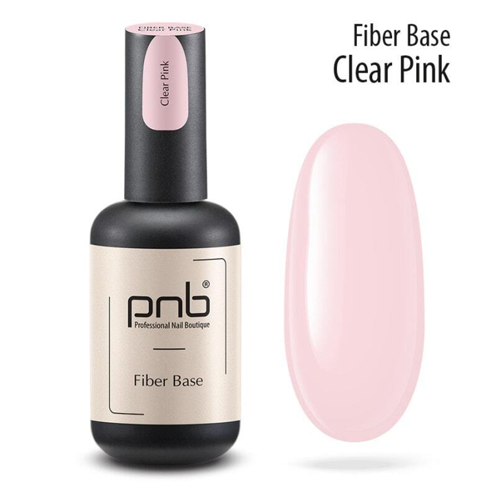 База файбер PNB прозрачно-розовая 17 мл УФ/ЛЕД/Fiber Base Clear Pink 17 ml UV/LED