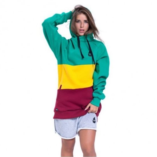 Толстовка Чукча "Раста" Удлинённая (Зеленый/Жёлтый/Красный)