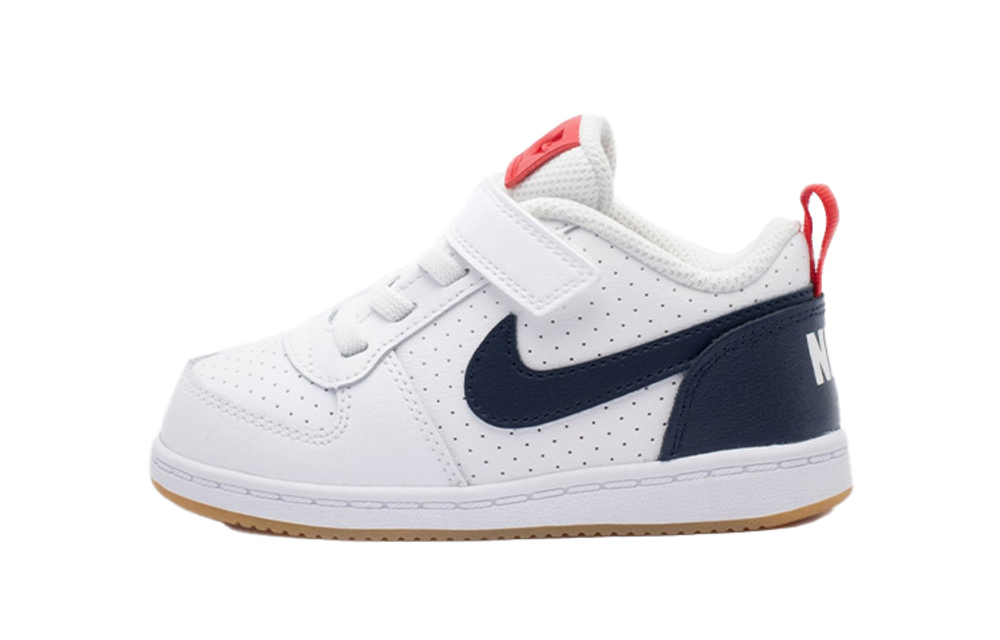 Baby Nike Court Borough Low non-slip shock absorption wear-resistant lightweight low-top sneakers white blue red