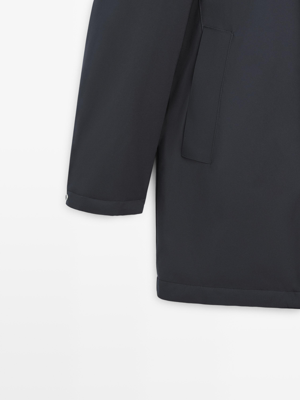 Massimo Dutti Водоотталкивающая стеганая парка, морской темно-синий