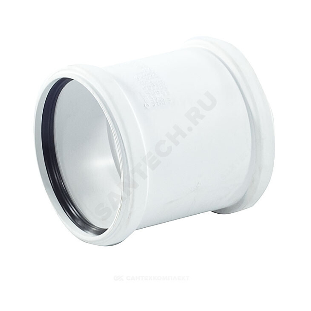 Муфта PP-H двухраструбная бесшумная белая Дн 110 б/нап Rehau 11214941001