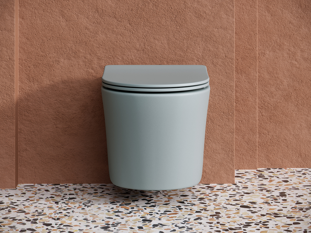 Комплект подвесной безободковый унитаз Ceramica Nova Balearica CN6000MH антрацит матовый с сиденьем микролифт + инсталляция Geberit Duofix Sigma Plattenbau 111.362.00.5