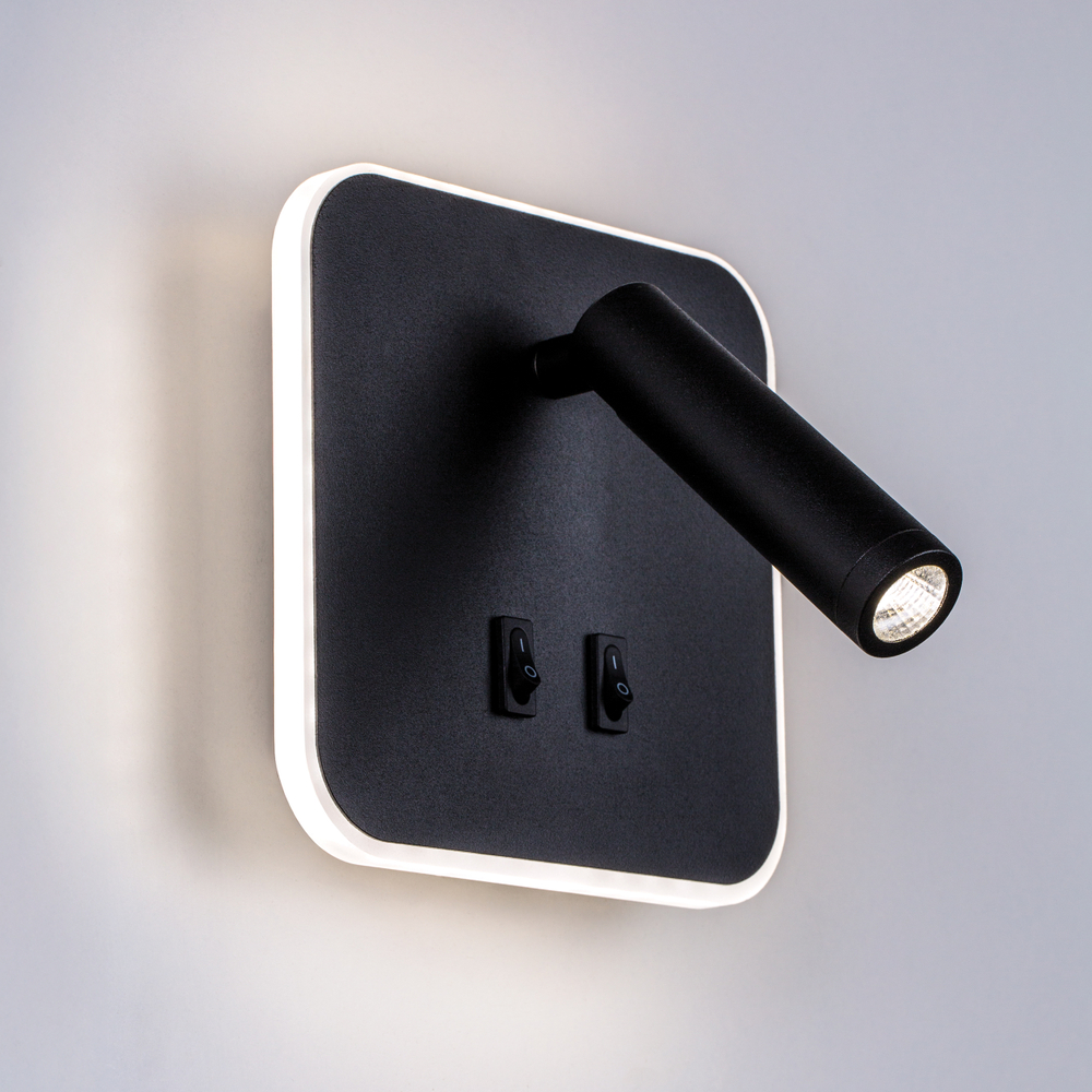 808667 Светильник настенный MURO LED 10W+3W 730LM+120LM G ЧЕРНЫЙ 3000K