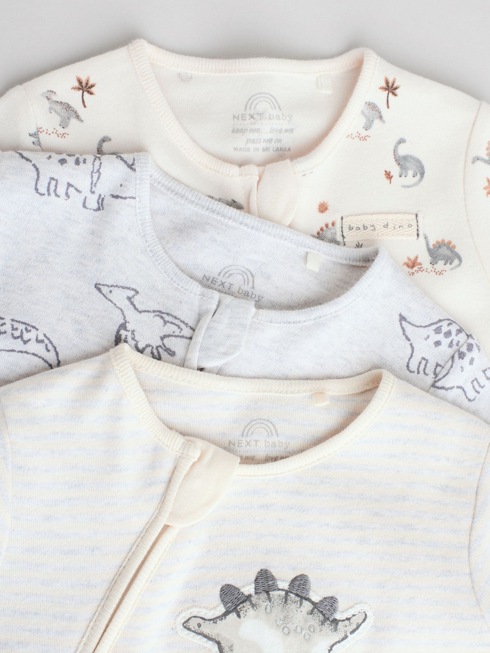 Комбинезон / Cлип для малышей Next AA5-959, 3 шт., Молочный