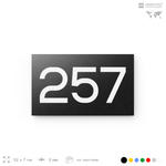 Номер на дверь 257, табличка на дверь для офиса, квартиры, кабинета, аудитории, склада, черная 120х70 мм, Айдентика Технолоджи