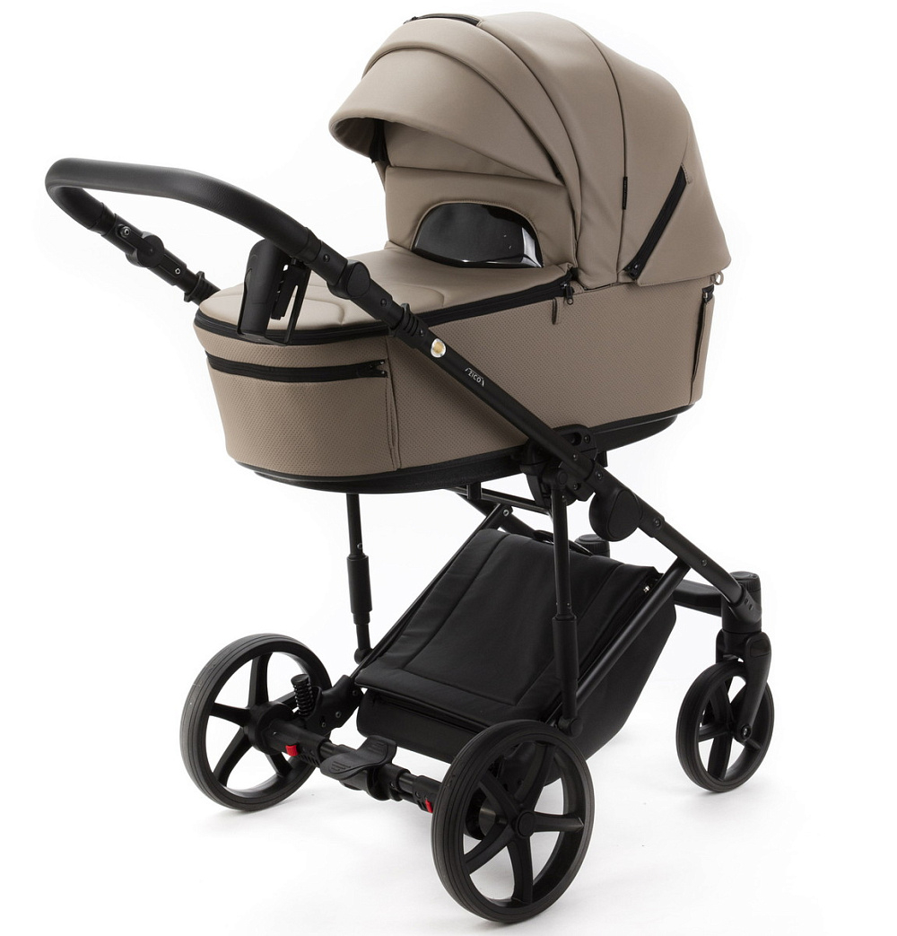 Детская коляска Adamex Zico Deluxe New 2 в 1 ZN-SA09 (ТЕМНО-БЕЖЕВАЯ КОЖА)