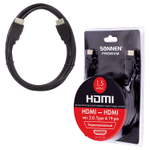 Кабель HDMI AM-AM 1 5 м SONNEN Premium ver 2.0 FullHD 4К UltraHD для ноутбука компьютера монитора телевизора проектора (2 штуки в упаковке)