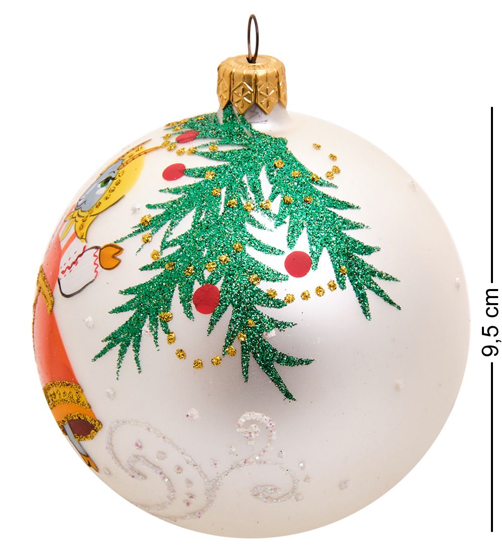 Элита НФШ-1506/1 Ел.украшение Шар «Козочка танцующая» белый 95 мм