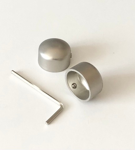 Наконечники "Заглушка" для труб кованых карнизов d19 мм, цвет хром матовый