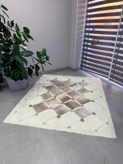 Ковер прямоугольный натуральный мех овчина, 210 х 170 см.