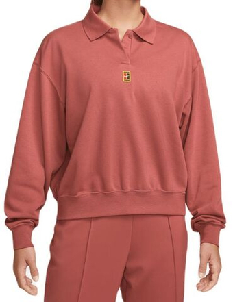 Женская Кофта теннисная Nike Court Dri-Fit Heritage Tennis Polo - Коричневый